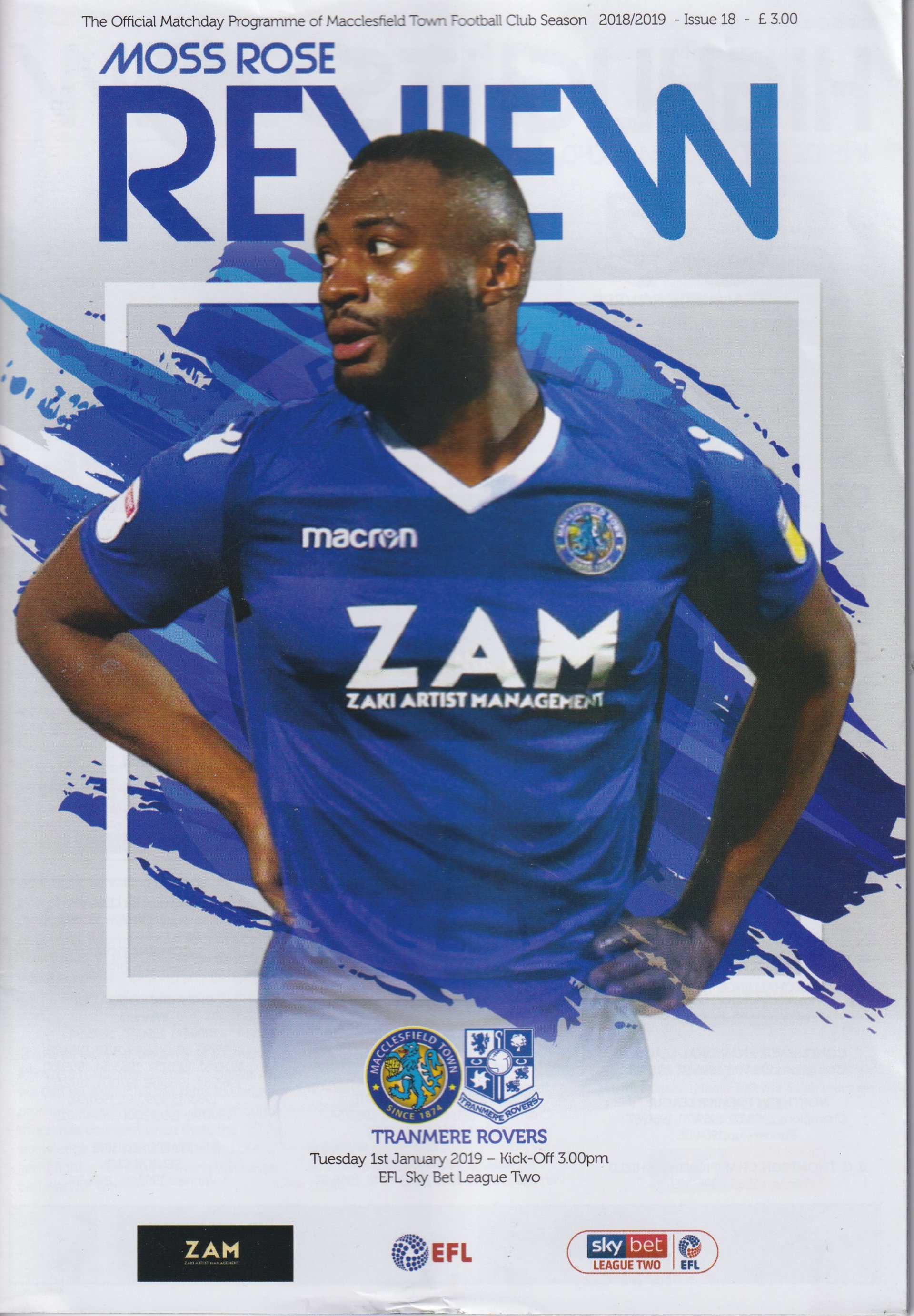 Macclesfield v Tranmere Rovers match programme